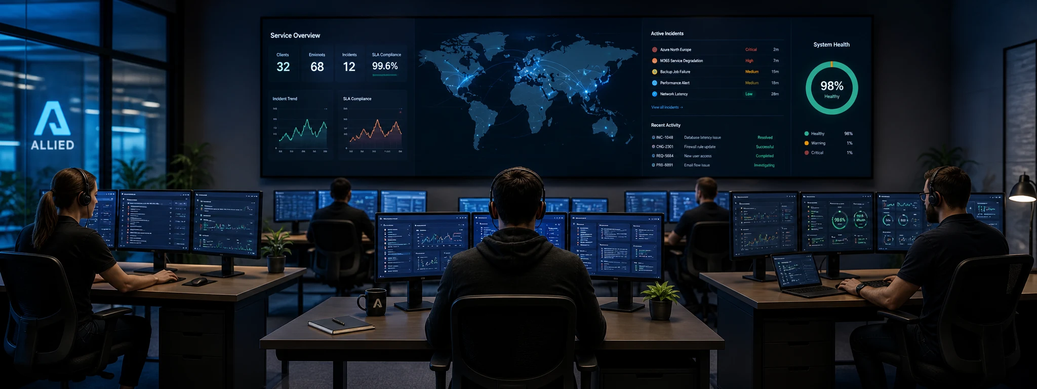 Allied ESM managed services team supporting Halo ITSM platforms