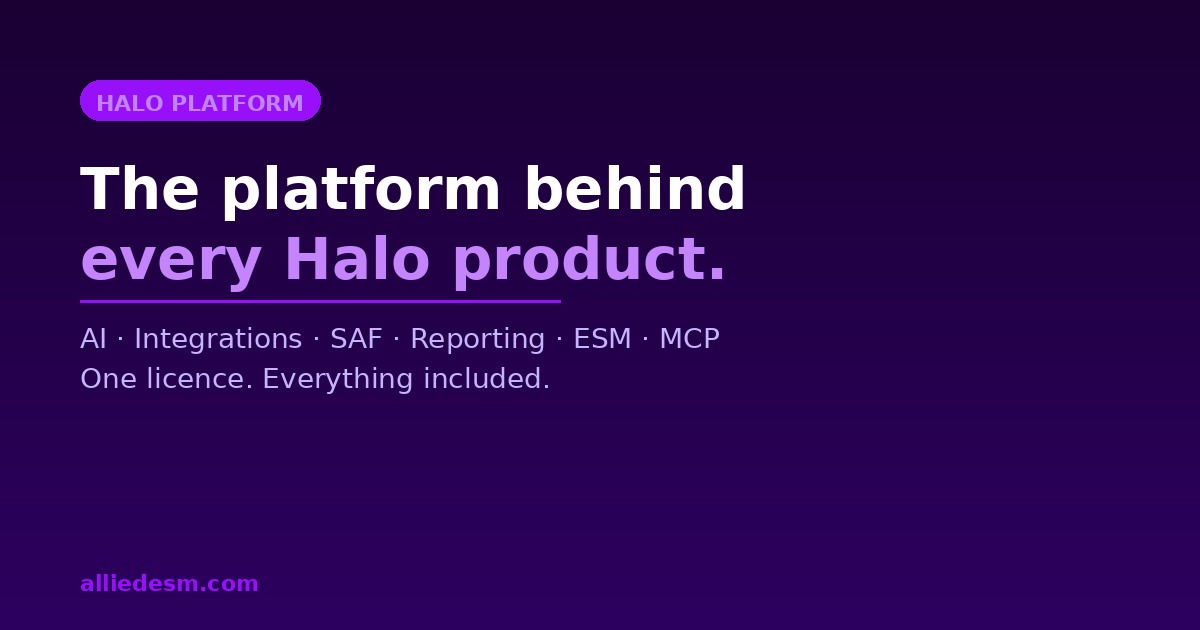 Halo Platform | AI, Integrations & Automation | Allied ESM